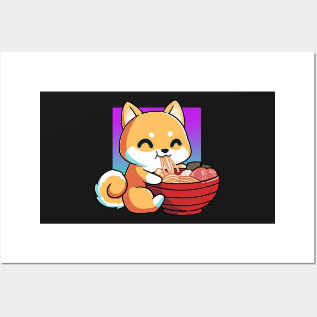 Cute Fox, The Great Ramen off Kanagawa Wall Art by RedoneDesignART